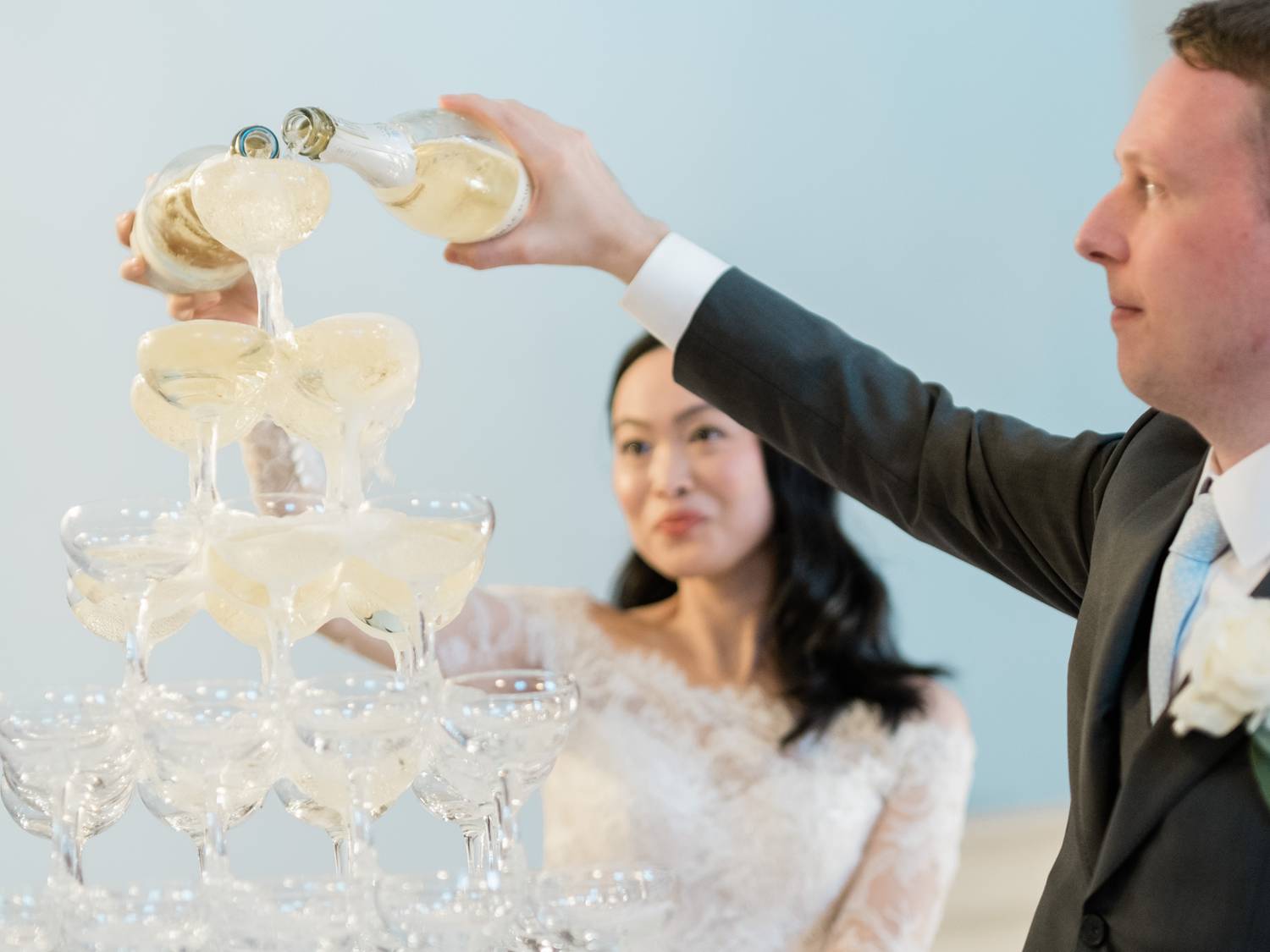 wedding champagne tower